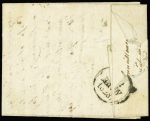 Lettre de Port au Prince pour Bordeaux avec marque d'entrée au tampon "Colonies par la flotte" (1827), ind 20. TB