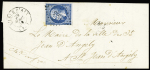 N°14 OBL PC 1545 + T15 "L'Isle d'Aix" (1859) sur lettre, ind 17. TB