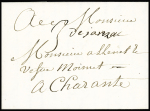 Marque manuscrite "De Jonzac" (1729 - non signalé). TB
