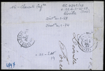 N°29 OBL GC 4842 + T22 Léoville (1869) sur lettre, ind 19