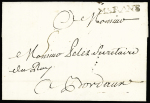 2 lettres avec MP "Marans" (31,5x4,5mm - 1744 - L n°1 - ind 22 et 30x5mm - 1762 - L n°2 - ind 15). Bel ensemble.