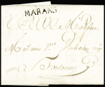 2 lettres avec MP "Marans" (31,5x4,5mm - 1744 - L n°1 - ind 22 et 30x5mm - 1762 - L n°2 - ind 15). Bel ensemble.
