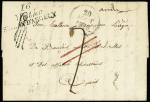 Cursive double "16 Matha St Jean d'Angely" + dateur A (1828), ind 20. TB
