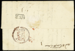 Cursive double "16 Matha St Jean d'Angely" + dateur A (1828), ind 20. TB
