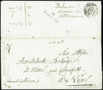 Lettre du ministère de la marine à Paris pour Nieul réexpédiée à La Rochelle avec au verso MP "16 Marennes" + marque manuscrite "Déboursé de Marennes du 26 brumaire an 10" (ind 18). TB