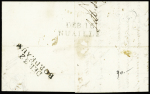 Lettre de Nantes pour Melle avec double déboursé "Deb 16 Nuaillé" + "Deb 32 Bordeaux" (1816), ind 21 et ind 12. TB