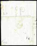 Lettre de Bordeaux pour Pons (1789) avec au verso marque manuscrite "Deb de Pons…BP Cognac", ind 19. TB
