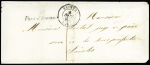 Lettre locale avec cursive "16 Port d'Enveaux" + T15 Saintes (1854) + taxe manuscrite 1 décime, ind 19. TB