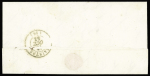 Lettre avec cursive "16 Port d'Enveaux" (1853) + taxe 1 manuscrite, ind 19. TB