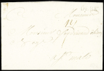 Ile de Ré : lettre avec MP "De Ré" (20x4mm) (1753), ind 16. TB