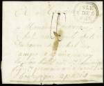 Lettre avec marque ovale avec fleurs de lys "Isle de Rhé" (1776 -- L n°4), ind 24. RR et TB