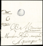 Lettre de Saint Martin de Ré pour Nantes avec marque manuscrite "Payé jusquanante" (1698), ind 20. TB