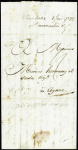 Lettre de la Rochelle pour Cognac avec au verso marque manuscrite "Deb de St Jean d'Angely" (1777), ind 20. TB