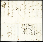 Lettre de Bordeaux pour Cognac avec au verso MP "Deb 16 St Jean d'Angely" (1814), ind 19. TB
