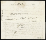N°37 OBL étoile 3 + CAD "Paris Pl de la Madeleine" (16 dec 70) sur ballon monté pour Trouville (30 dec) réexpédiée à la Rochelle (5 janv 71) (Le Parmentier). TB