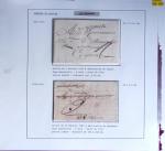 48 marques postales ancien régime : La Rochelle à Tonnay Charente- en 2 albums Safe : A étudier (pièces intéressantes et bons indices).