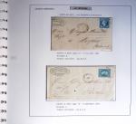 147 lettres classiques affranchies OBL PC et GC de la Rochelle à Saint Savinien en 2 albums Safe