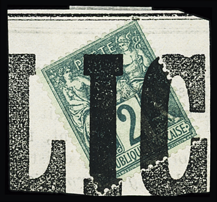 N°62 2c vert, obl. typographique sur fragment, TB