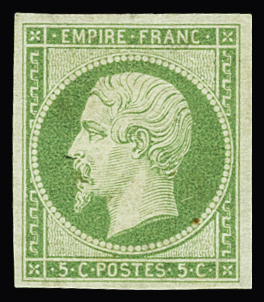 N°12 5c vert, neuf *, B/TB. Signé Calves