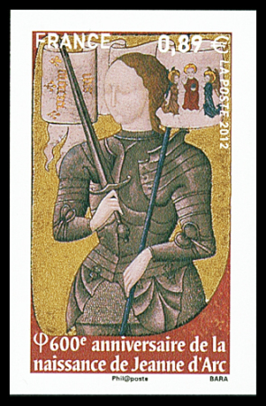 N°4654 Jeanne d'Arc, Non émis valeur à 0,89€, non dentelé,