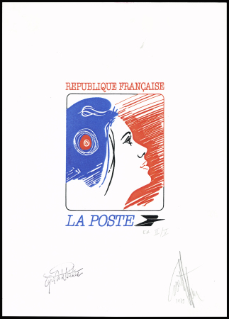 Epreuve d'artiste en format A4 de la Marianne de Cyril