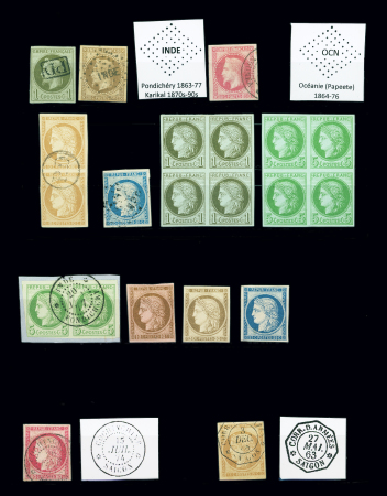 Petite sélection dont n°7, n°9 obl losange Inde, n°10