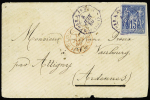 "Corr. D.Armées 8 juin 1880 Saint Louis" en violet