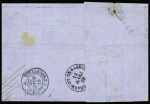 N°22b 20c bleu en paire TETE-BECHE verticale, obl.