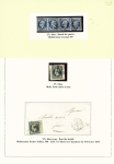 N°10 25c bleu, bande de quatre obl. losange DS, TTB.