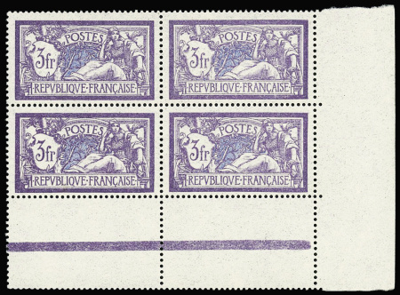 N°206 à 208 les 3 valeurs Merson en bloc de 4, neuf
