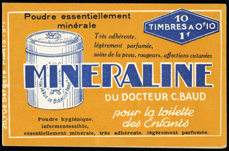 N°188-C1, carnet de 10 timbres 10c vert "Semeuse" avec