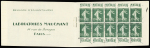 N°188-C1, carnet de 10 timbres 10c vert "Semeuse" avec