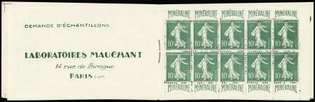N°188-C1a, variété sur case 5 sur carnet de 10 timbres