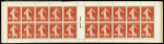 N°135-C2, carnet de 20 timbres 10c rouge "Semeuse"