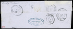 N°14B 20c bleu, paire coin de feuille, bien margé (au
