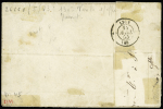N°14A 20c bleu, obl. grille rouge sur lettre de St