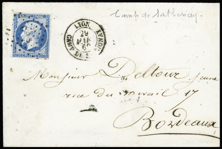 Losange Cds sur n°14A 20c bleu, bien margé, et càd