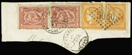 ALEXANDRIE GC 5080 sur paire de n°48 40c Bordeaux (touché