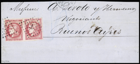 Ancre sur n°49 80c rose, 2 exemplaires bien margée,