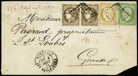 Rare combinaison avec n°20 5c vert (déf.) + n°36 10c