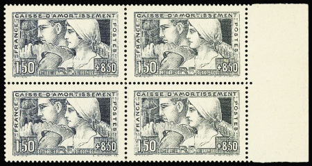 N°252 1fr.50 + 8fr50 Le Travail, gris-bleu, tirage