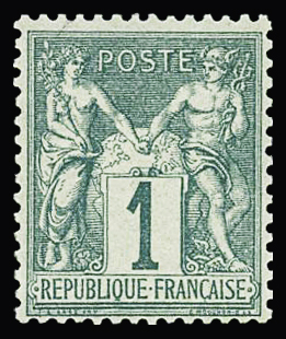 N°61 1c vert, Type I, bon centrage, neuf **, très frais,