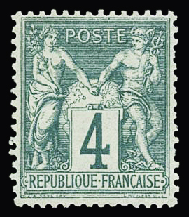 N°63 4c vert, Type I, neuf **, très frais, bon centrage,