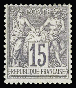 N°66 15c gris, Type I, neuf *, TB. Signé A.Brun