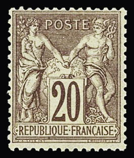 N°67 20c brun-lilas, Type I, neuf **, infime craquelure