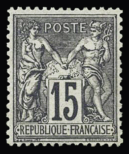 N°77 15c gris, Type II, neuf **, très frais, bon centrage,
