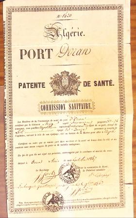 1791-1867, Lot de 12 lettres et documents d'ALGERIE,