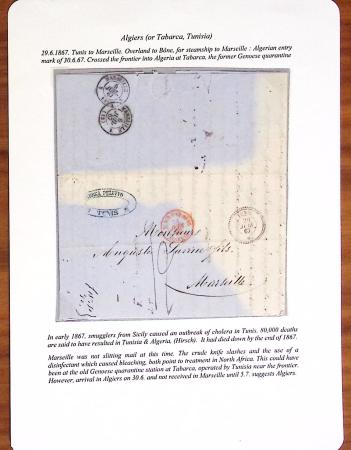 1791-1867, Lot de 12 lettres et documents d'ALGERIE,