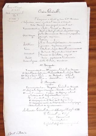 1848-1855, lot de lettres et de documents de l'ARMEE