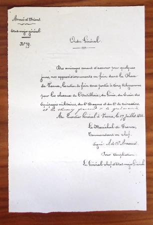 1848-1855, lot de lettres et de documents de l'ARMEE